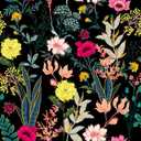 CHIHUT Dark Floral Wallpaper Peel and Stick Vintage Wallpaper Colorful Flower Contact Paper for Cabinets 17.7”x100” Decorative Self Adhesive Floral Wall Paper for Accent Walls Shelves Vinyl Film