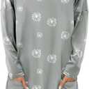 KISSMODA Womens Casual Tunic Tops for Leggings Long Sleeve Fall Shirts with Pockets (Gray, L)