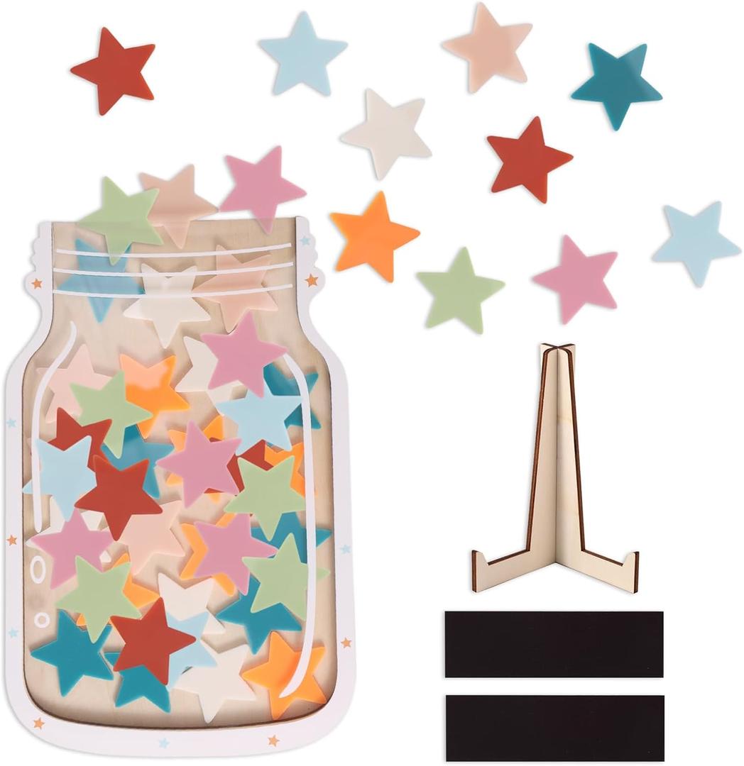 Magnetic Magnet Kids Reward Incentive Jar, Star Jar Reward Classroom & Home Behavior Management System Tool for Kids Boys & Girls Potty Training Chores Good Habits