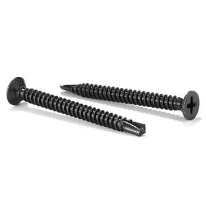 #12 x 2" Sheet Metal Screws 100Pcs 410 Stainless Steel Flat Head Fast Self Tapping Screws Black Oxide by SG TZH