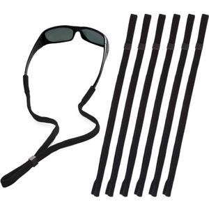 SHINKODA 6-Pack Glasses Strap - Universal Eyeglass Lanyard - Eyewear Retainer Cord for Reading, Safety, Sports & Sunglasses (Classic Black)
