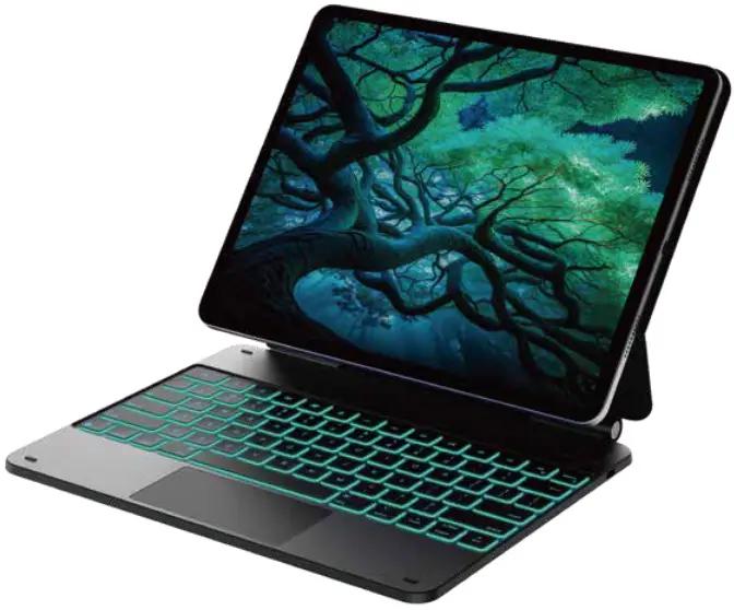 typecase Edge Magnetic Backlit Keyboard Case for iPad Pro 12.9 (6th, 5th, 4th, 3rd Generation) Trackpad, 11 Color, Wireless for iPad Pro 12.9-inch, Case with Keyboard - 2018, 2020, 2021, 2022 (Black)