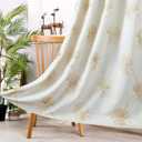 VOGOL Country Style Curtains 96 Inches Length, Beige Flower Embroidered Thermal Grommet Drapes for Dining Room, 2 Panels White Light Filtering Window Treatments for Office, 52 x 96 (52"W x 96"L (Pack of 2))