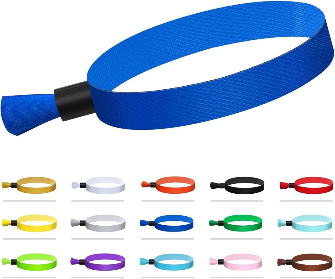 100 Colored, Lightweight Disposable Wristbands - Concert, Club & Event Entrance (Blue)
