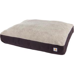 Carhartt Durable Canvas Pet Bed, Water Resistant Firm Duck Dog Bed, Deep Wine (Sherpa Top), Medium