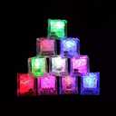 LED Ice Cube Shape Lights Liquid Sensor Glowing Light up Ice Cubes for Drinks Bar Party Wedding Decorations(12Pcs)