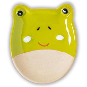 Frog Shaped Spoon Rest Ceramic Spoon Holder for Stove and Countertop Decorative Utensil Rest Fun Cooking Accessory and Housewarming Gift for Kitchen Frog Lovers