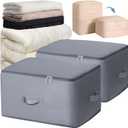 Upgraded Thickened 2 Pack Compression Bags for Storage,Ultra Space Saving Self Compression Organizer Bags,Sweater Organizer for Closet,Clothes Storage Bag (Gray,2 Pack,X-Large)