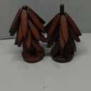 Natural Foldable Black Walnut Wooden Trivet .2 Set - 4 Trivets + 1 Stand for Hot Dishes, Pot, Bowl, Teapot, Hot Pot Holders(Black Walnut)