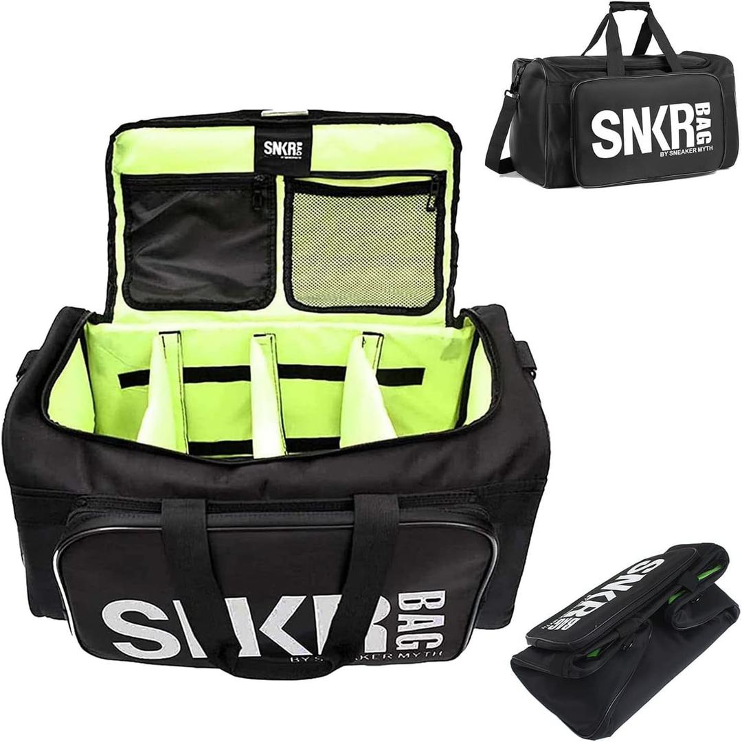 ARTFILIF Shoes Bag for Travel, Travel Sneaker Bag, Shoes Duffle Bag for Travel, Sports Gym Bag for Women and Men with 3 Adjustable Compartments (White)