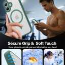 Magnetic Shockproof for iPhone 17 Case,[Full Camera Protection][Compatible with Magsafe][Non-Slip][Mil-Grade Protection] Slim Anti-Yellow Translucent Matte Phone Case for iPhone 17,Pine Green