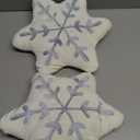 Soaoo 2 Pcs Snowflake Pillow Winter Throw Pillows Decorative Sherpa White Snowflake Shaped Cushion for Winter Home Decor Couch Sofa Bedroom Decoration(Gray)