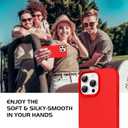 DOMAVER Case for iPhone 16 Pro 6.3'' Case Smooth Liquid Silicone Soft Gel Rubber Microfiber Lining Cushion Cover Shockproof Protective Phone Cases Compatible with iPhone 16 Pro - Red