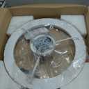 24'' Ceiling Fan with Light Fandelier Flush Mount Low Profile Wood Ceiling Fan with Dimmable LED Light 3 Color 6 Speeds