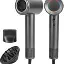 SOUMVC Ions Hair Dryer-Quiet High Speed Professional Blow Dryer with Diffuser,Thermo-Control 5X Fast Drying for Curly Hair & Frizz Free Hair,Lightweight,Travel Suitable for Men,Women, Pets,Children