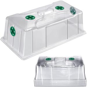 20 Packs 7'' Tall Humidity Vented Domes 1020 Flat Trays Cover Clear Plastic Greenhouse Grow Tray Covers Propagation Seed Cloning Kit for Plants Seed Starting Germination