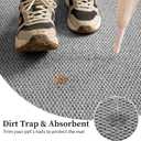 YIHOUSE Half Circle Door Mat 31" x 48" Grey, Front Door Mat Entrance Non Slip, Thin Dirt Trapper Washable Low Profile Doormats for Entryway Mats