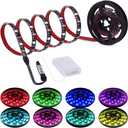 Led Strip Lights Battery Powered RGB 2M 6.56ft Battery Operated Led Battery Lights with 3 Keys Controller Waterproof Battery Led Rope Lights for TV, Bedroom, Mirror, PC, Camping & Home Decoration