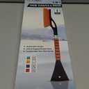 EcoNour 27" Aluminum Ice Scrapers for Car Windshield | Car Snow Scraper Window and Snow Brush with Ergonomic Foam Grip Winter Accessories (Orange)