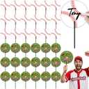 36 Pcs Baseball Party Decoration, 7 Inch Baseball Hand Fan Party Favor Birthday Centerpiece DIY Signed Hand Fan Sport Table Topper for Sport Ball Gift Support Match Athletes Parade Float