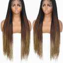 HANNE Full Lace Braided Wigs for Black Women Knotless Braided Wigs with Baby Hair 100% Handmade HD Lace Synthetic Box Braid Wig