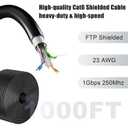 Cat 6 Ethernet Cable 1000ft (60 RJ45), Outdoor & Indoor, Cat 6 FTP Shielded Ethernet Cable Bulk, 23AWG, Heavy Duty, Direct Burial, Waterproof, UV Resistant, Cat6 1000ft for Router, PC, Gaming, CCA