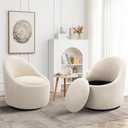 Swivel Barrel Accent Chair , 360 Swivel with Hidden Storage, Modern Small Round Accent Chair for Living Room/Bedroom - Beige