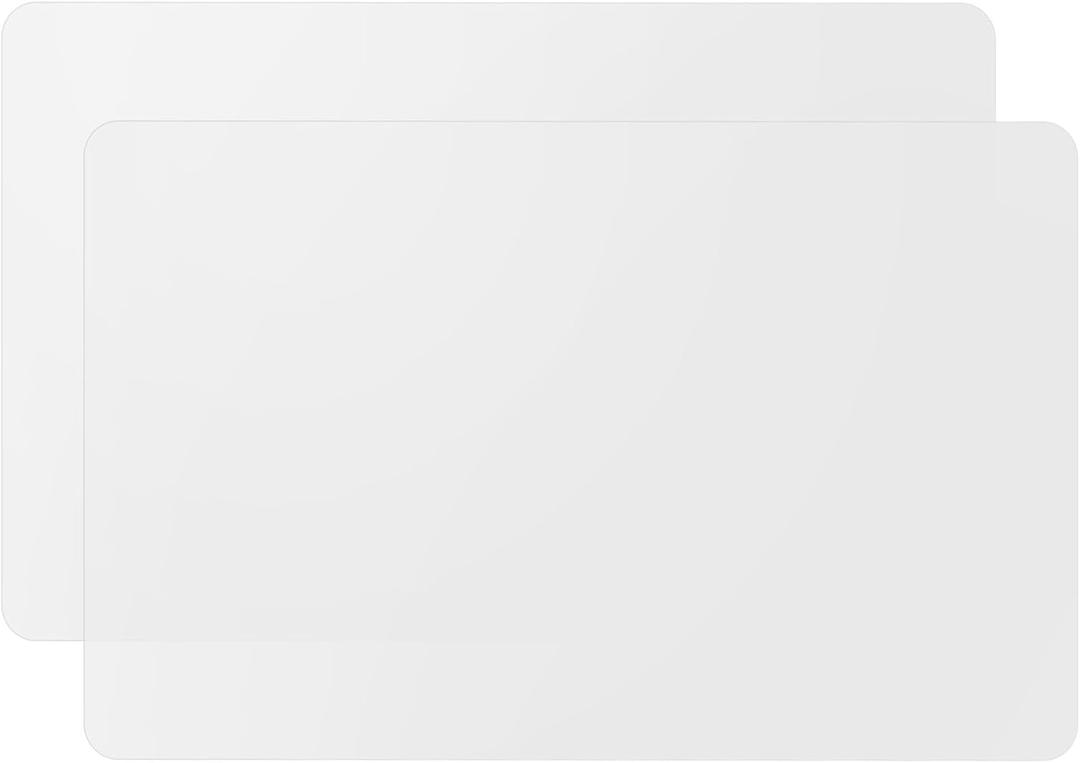 2 Pack Silicone Mats for Kitchen Counter, Treerit 23.62" x 15.75" Thick Large Silicone Mat, Nonskid Heat Resistant Countertop Protector, Easy to Clean, White Translucent