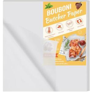 BOUBONI 100 Pieces Butcher Paper for Sublimation 15 x 15 inch Disposable No Wax Butcher Paper Sheets Precut Square Meat for Wrapping Meat Heat Press Art Project