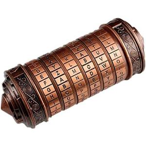 Cryptex Da Vinci Code Mini Cryptex Lock Puzzle Boxes with Special Compartments Anniversary Valentine's Day Romantic Birthday Gifts for Her Gifts for Girlfriend Box for Men (Copper)