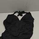 Popilush One Piece Swimsuit Women Tummy Cnotrol Halter V Neck Shapewear Swimsuits Bathing Suit Slimming Swimwear (X-Large, Black)