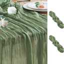 Wokceer Cheesecloth Table Runner 2Pack 10FT Sage Green Boho Gauze Easter Christmas Cheese Cloth Table Runner for Party Long Rustic Sheer Table Runners for Baby Bridal Shower Wedding
