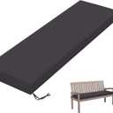 Outdoor Bench Cushion 60 X 18 X 3.5 Inch Thick Waterproof Patio Furniture Cushions, Patio Porch Swing Replacement Seat Pad with Tie Straps and Anti-Slip, for Backyard Garden, Grey