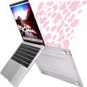 Compatible with MacBook Air 13 inch Case,2020 2019 2018 Release,(A2337 M1 A2179 A1932),with Touch ID and 2 Pack Keyboard Protectors,Laptop Plastic Hard ShellPink Cow