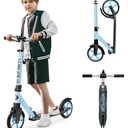 Kick Scooter for Ages 6+,Kid, Teens & Adults. Max Load 240 LBS. Foldable, Lightweight, 8IN Big Wheels for Kids, Teen and Adults, 4 Adjustable Levels. Bearing ABEC9