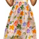 RONGTAI Girls 3D Dress for Girls Printed Short Sleeves Casual Summer Dresses with Pockets for 4-15Y Kids Outfits (6-7 Years, Flower-01)