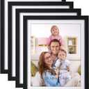 Giftgarden 8x10 Picture Frame Black with Mat, 9x11 Frames Matted to 8 x 10 Photos for Wall or Tabletop Decor, Set of 4