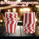50 Pcs Mini Red Striped Baking Paper Cups - Disposable, Paper, Multi-purpose, Birthday Party, Baby Shower, Christmas, Valentine's Day, Daily Use, 3 OZ