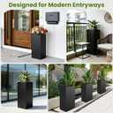 Nexum 30 Inch Tall Metal Planter Box for Outdoor/Indoor Use, Heavy Duty Galvanized Steel Vertical Planter, Modern Large Planter Boxes for Front Door, Porch & Patio (Tall Planter)