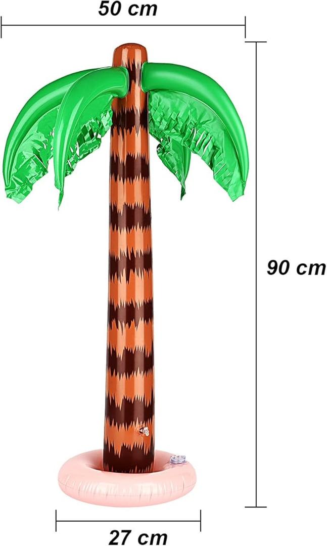 2 Pack Inflatable Palm Trees Jumbo Coconut Trees Beach Backdrop Favor for Summer Beach Hawaiian Tropical Birthday Backyard Pool Luau Party Decoration Photo Booth Prop Accessory, 6ft