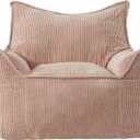 EBENCHICO Giant Bean Bag Chair Sofa for Adults Teens, Comfy Corduroy Large Bean Bag Chairs with Armrests for Bedroom Living Room, Adult BeanBag Lazy Sofa Couch Chairs with Filler Included