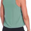 Mippo Crop Tops for Women Womens Workout Tops Flowy Cropped Tank Tops Athletic Shirts (M)