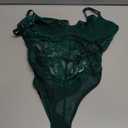 popiv Women One Piece Lingerie Lace Body Suits Teddy Corset Tops Underwire Bodysuit (Small, Green)