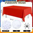 2 x Kinlop 9 Pcs Spider Party Table Decorations, 54 x 108 Inch Disposable Plastic Spider Tablecloth, Spiderweb, 6 Pcs Spiders and Cotton, Holiday Table Centerpieces Decor for Spiders Party Supplies