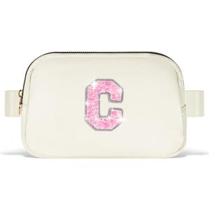 Customized Gifts for Mom Daughter Sister Her,Birthday Gift for Mom,Mom Gifts from Daughter,Mother in Law Gifts,Mama Gift Idea,Crossbody Bag Belt Bag | Cream,Initial C