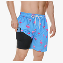 Men's Swim Trunks Board Shorts Quick Dry Mens Swimming Trunks with Compression Liner Size 10-12