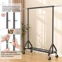 HYSEYY Heavy Duty Clothes Rack Load 450 LBS, Metal Garment Rack, Standing Rolling Clothing Rack for Hanging Clothes with Sturdy Wheels & Shelves, Portable Closet Wardrobe Rack, Black