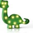 Green Dinosaur Night Light, Dinosaur Room Decor, Battery Powered Night Light for Kids, Wall Decor, Birthday Decorations, Party Decorations