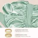 Silk Bonnet for Sleeping Women Double Layer Hyaluronic Acid Satin Bonnet with Adjustable Tie Band Sleep Cap for Curly Hair (Sage)