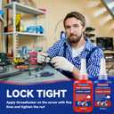 Thread Lock Blue and Red, Threadlocker Medium and High Strength, Thread Locker for Nuts, Bolts, Fasteners and Metals, Against Losening and Leakage (50 mlx2)